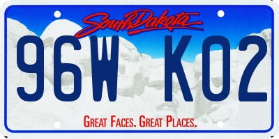 SD license plate 96WK02
