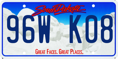 SD license plate 96WK08