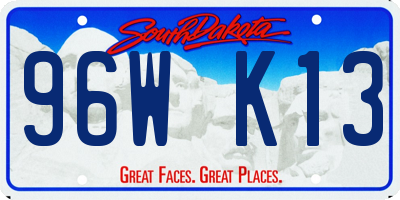 SD license plate 96WK13