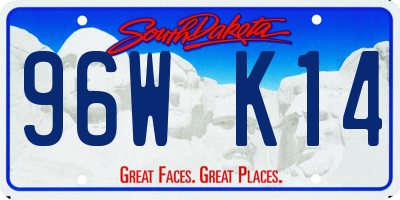 SD license plate 96WK14
