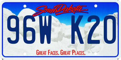 SD license plate 96WK20