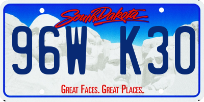 SD license plate 96WK30