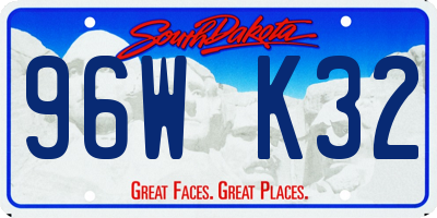 SD license plate 96WK32