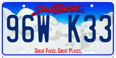 SD license plate 96WK33