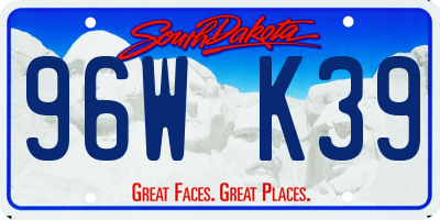SD license plate 96WK39
