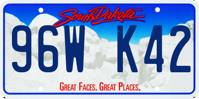 SD license plate 96WK42