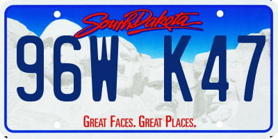 SD license plate 96WK47