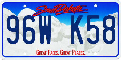 SD license plate 96WK58