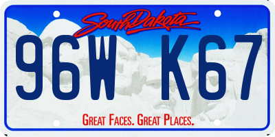 SD license plate 96WK67