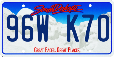 SD license plate 96WK70