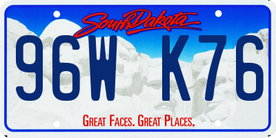 SD license plate 96WK76