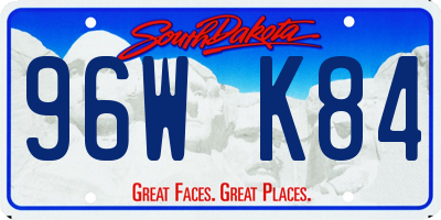 SD license plate 96WK84