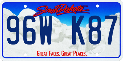 SD license plate 96WK87