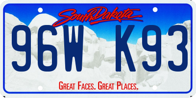 SD license plate 96WK93