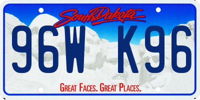 SD license plate 96WK96