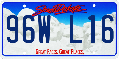 SD license plate 96WL16