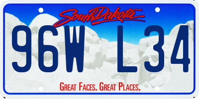 SD license plate 96WL34