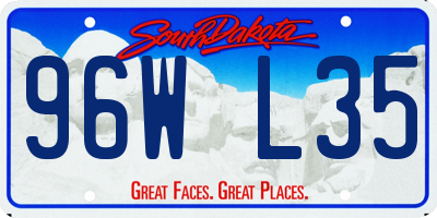 SD license plate 96WL35