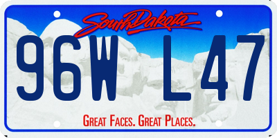 SD license plate 96WL47