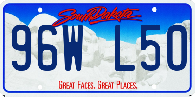 SD license plate 96WL50