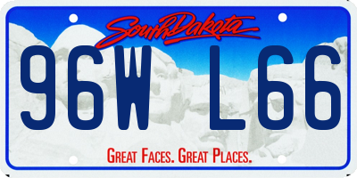 SD license plate 96WL66