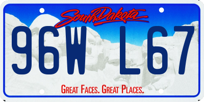 SD license plate 96WL67