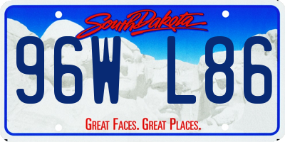 SD license plate 96WL86