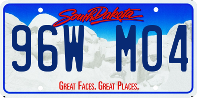SD license plate 96WM04