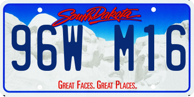 SD license plate 96WM16