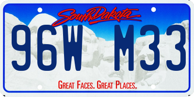 SD license plate 96WM33