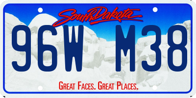 SD license plate 96WM38