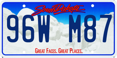 SD license plate 96WM87