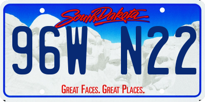 SD license plate 96WN22
