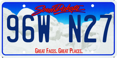 SD license plate 96WN27