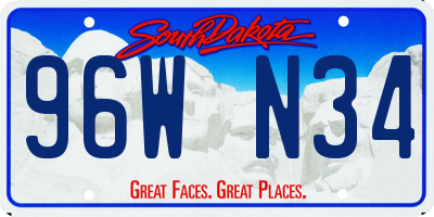 SD license plate 96WN34