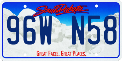 SD license plate 96WN58