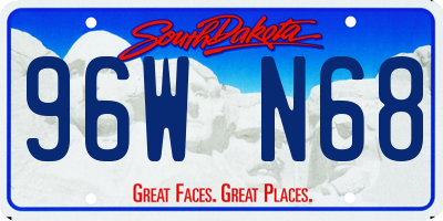 SD license plate 96WN68