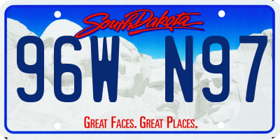 SD license plate 96WN97