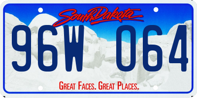 SD license plate 96WO64