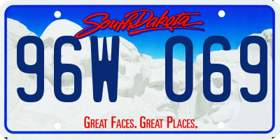 SD license plate 96WO69