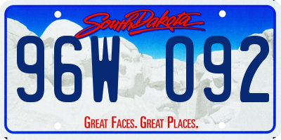 SD license plate 96WO92