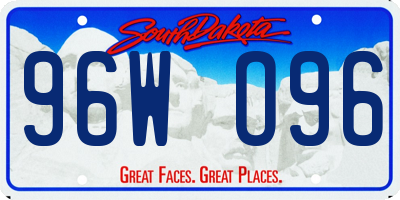 SD license plate 96WO96