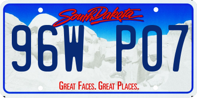 SD license plate 96WP07