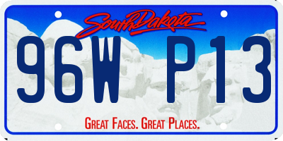 SD license plate 96WP13