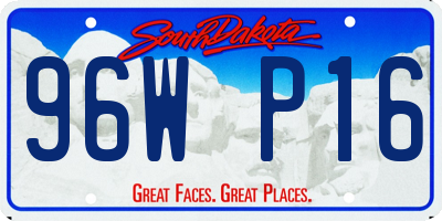 SD license plate 96WP16