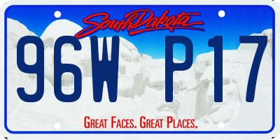 SD license plate 96WP17