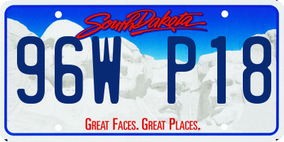 SD license plate 96WP18