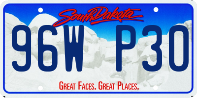 SD license plate 96WP30