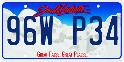 SD license plate 96WP34
