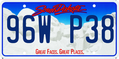 SD license plate 96WP38